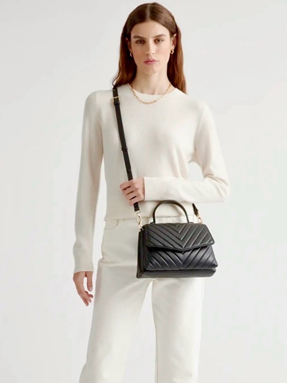Quince Italian Leather Quilted Satchel